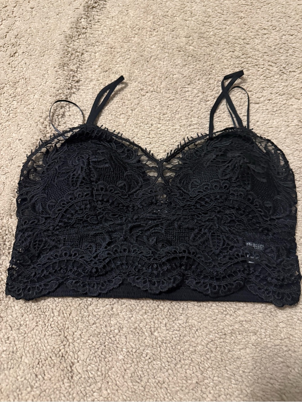 Black Lace Bandeau Bralette with Adjustable Straps